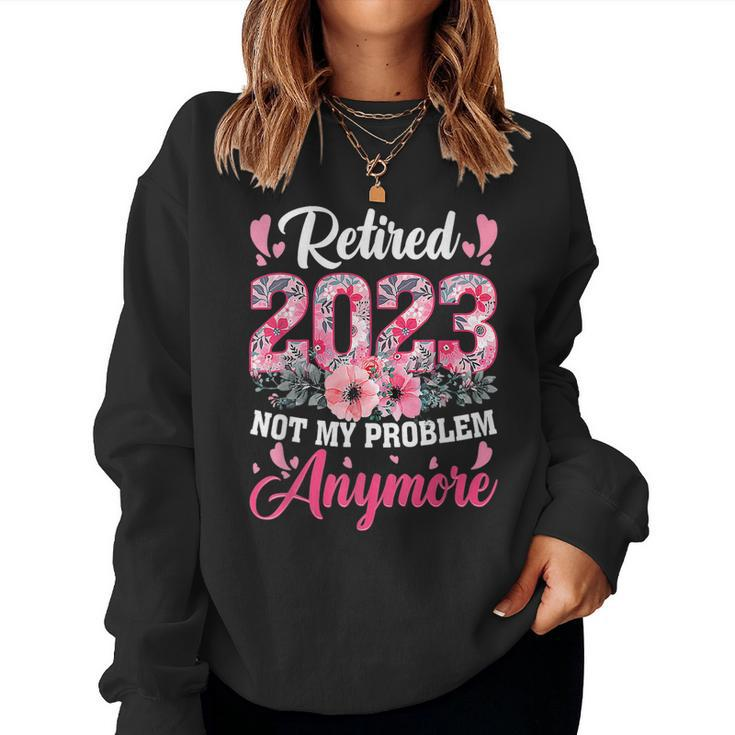 Retired 2023 Funny Retirement Gifts For Women 2023 Cute Pink  Women Crewneck Graphic Sweatshirt