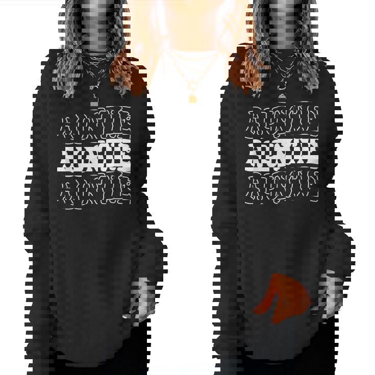 Retro Auntie For Women Cool New Aunt For Birthday Women Sweatshirt