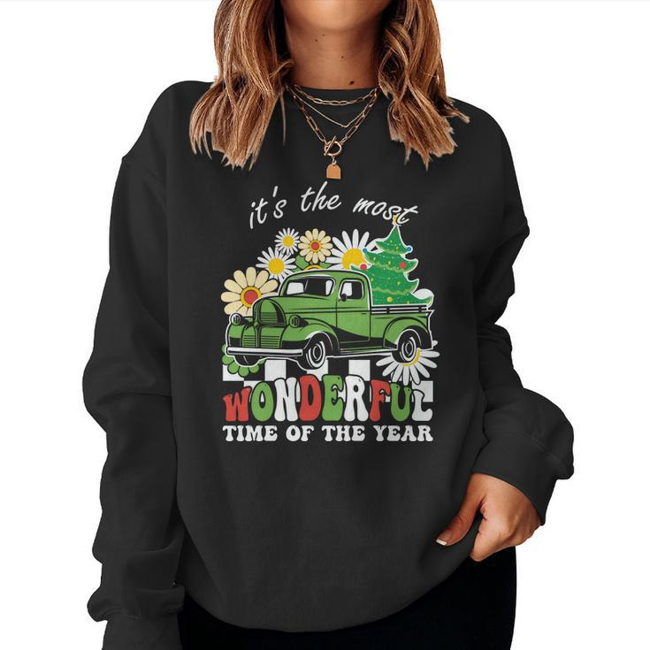 Retro Christmas Its The Most Wonderful Time Of The Year Women Crewneck Graphic Sweatshirt