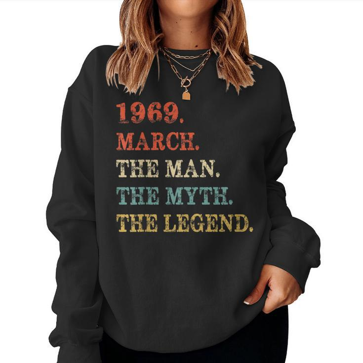 Retro The Man Myth Legend March 1969 50Th Birthday 50 Women Sweatshirt
