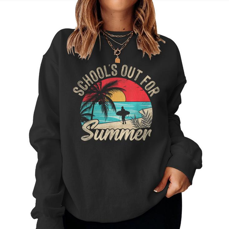 Retro Vintage Schools Out For Summer Women Kids Teacher Women Sweatshirt