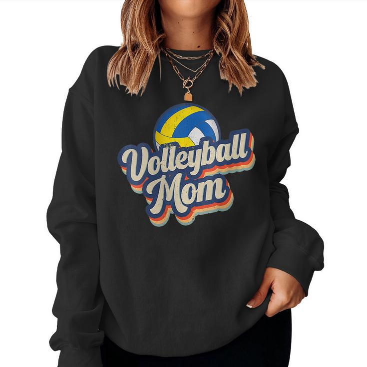 Womens Retro Volleyball Mom Vintage Softball Mom Women Sweatshirt