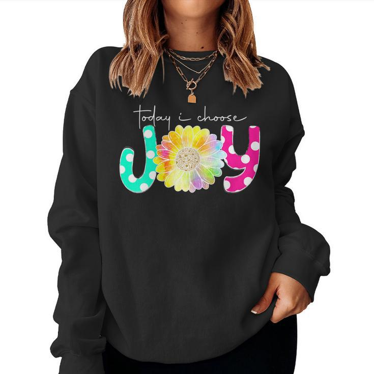 Womens Womens Today I Choose Joy Hawaiian Tropical Hibiscus Flowers Women Sweatshirt