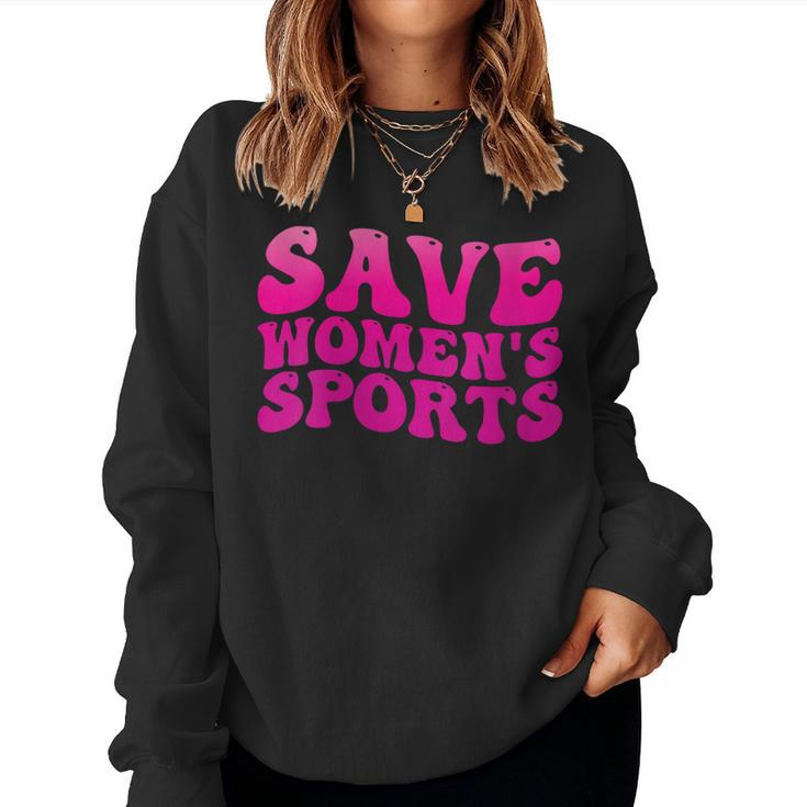 Womens Save Womens Sports Act Protectwomenssports Support Groovy Women Sweatshirt