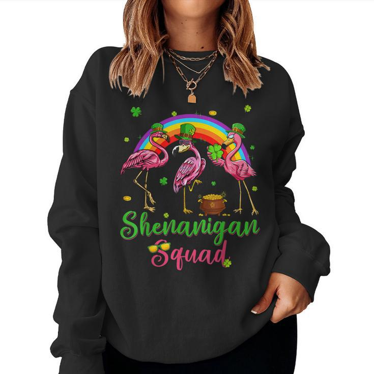 Shenanigan Squad Irish Flamingo Leprechaun St Patricks Day Women Sweatshirt