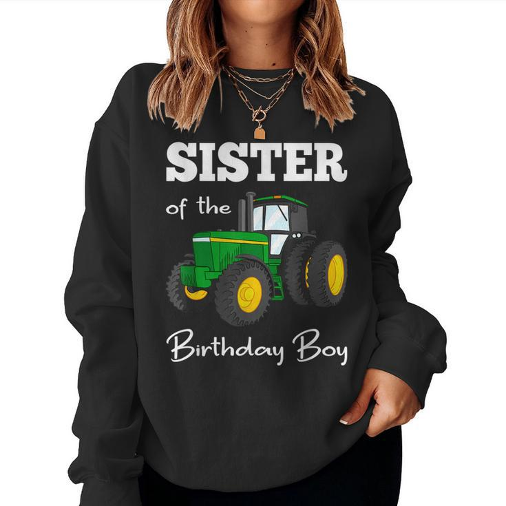 Sister Of The Birthday Boy Tractor Farm Party Women Sweatshirt