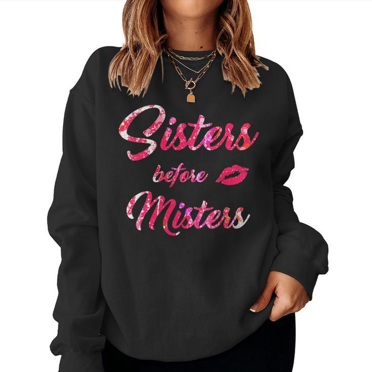 Womens Sisters Before Misters - Feminism Cute Galentines Day Tank Top Women Sweatshirt