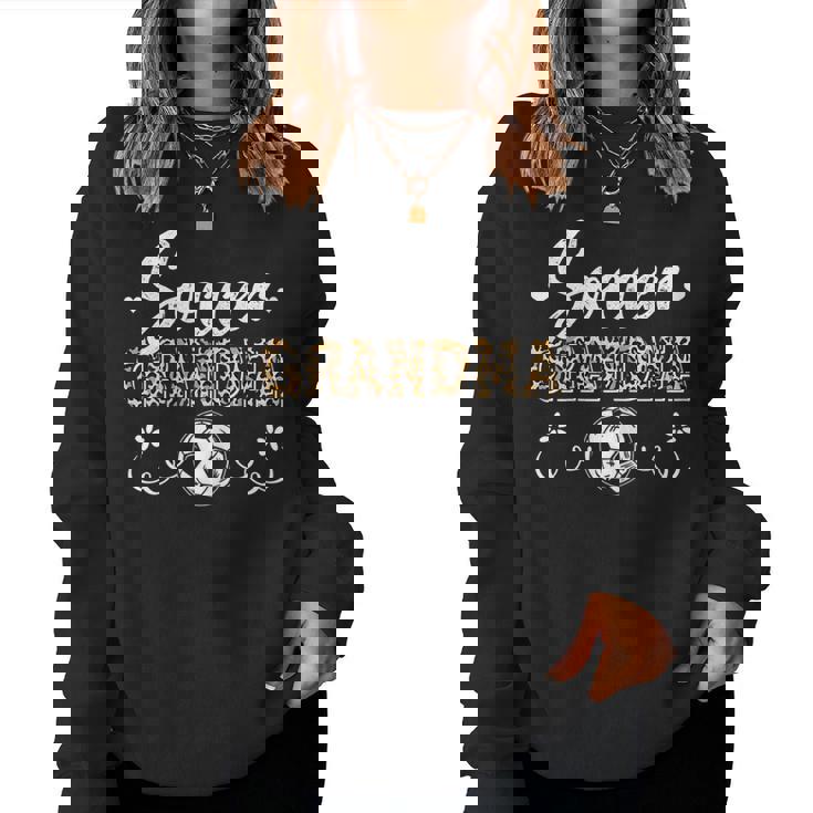 Womens Soccer Fan Leopard Pattern Women Grandma Soccer Player Women Sweatshirt