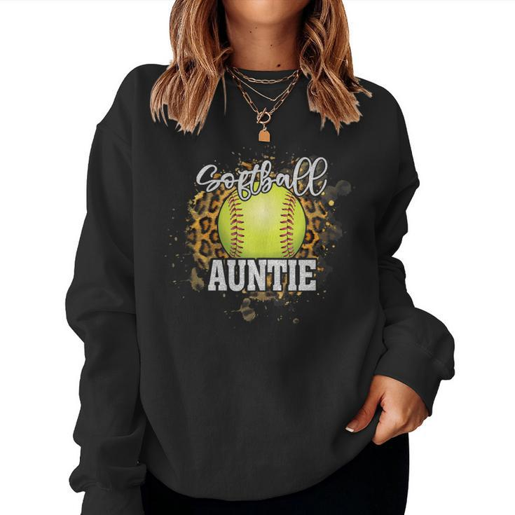 Softball Auntie Vintage Softball Family Matching Women Sweatshirt