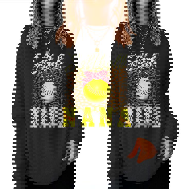 Womens Softball Baseball Nana Leopard 2023 T Women Sweatshirt