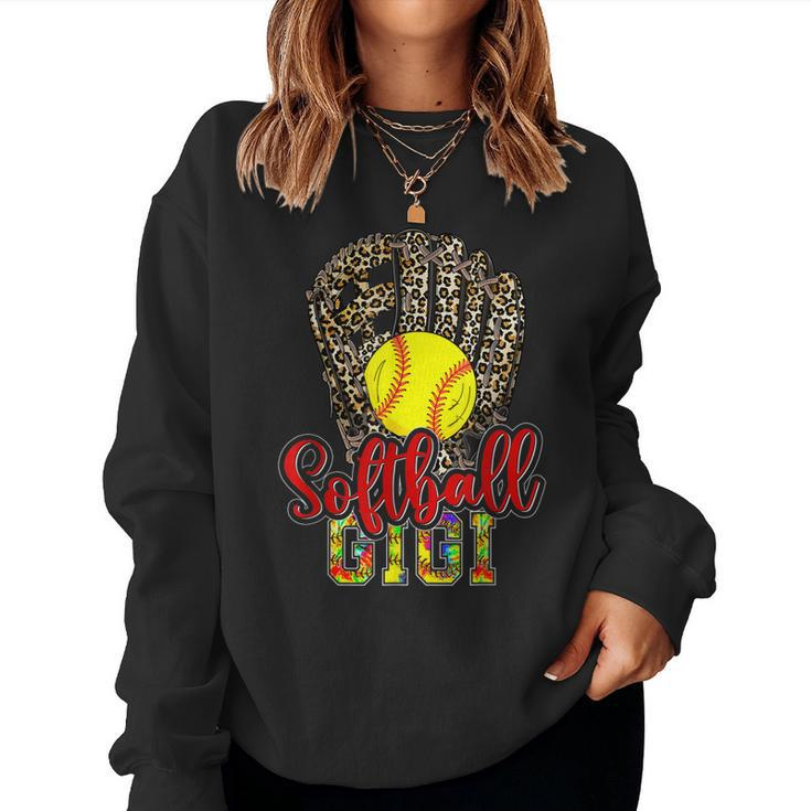 Softball Gigi Leopard Game Day Softball Lover Women Sweatshirt