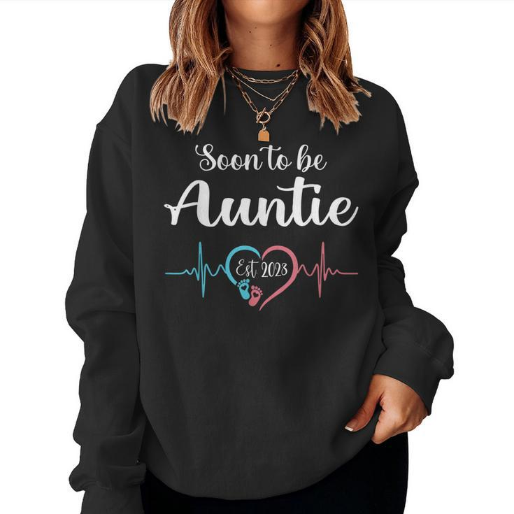 Soon To Be Auntie 2023 First Time Mom Pregnancy Announcement Women Sweatshirt