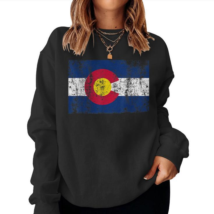 State Of Colorado Flag T  Gift For Men Women Vintage  Women Crewneck Graphic Sweatshirt