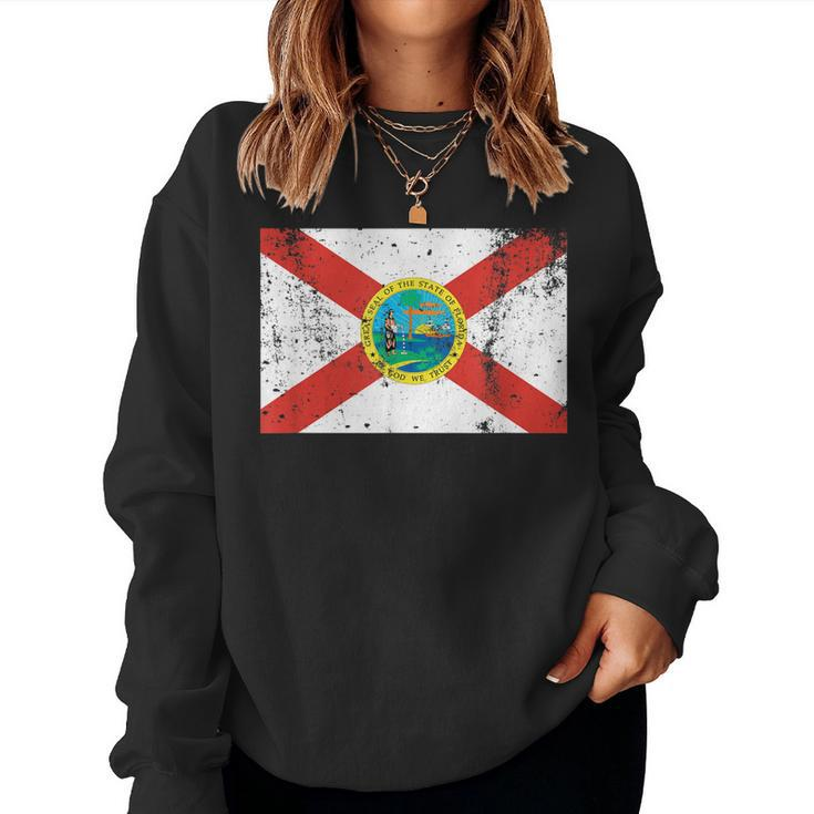 State Of Florida Flag Vintage Men Women Kids Gift Pride Home  Women Crewneck Graphic Sweatshirt