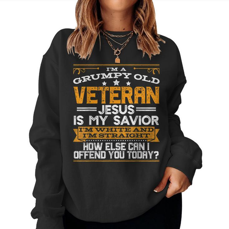 Straight White Christian Conservative Grumpy Old Man Veteran Women Sweatshirt