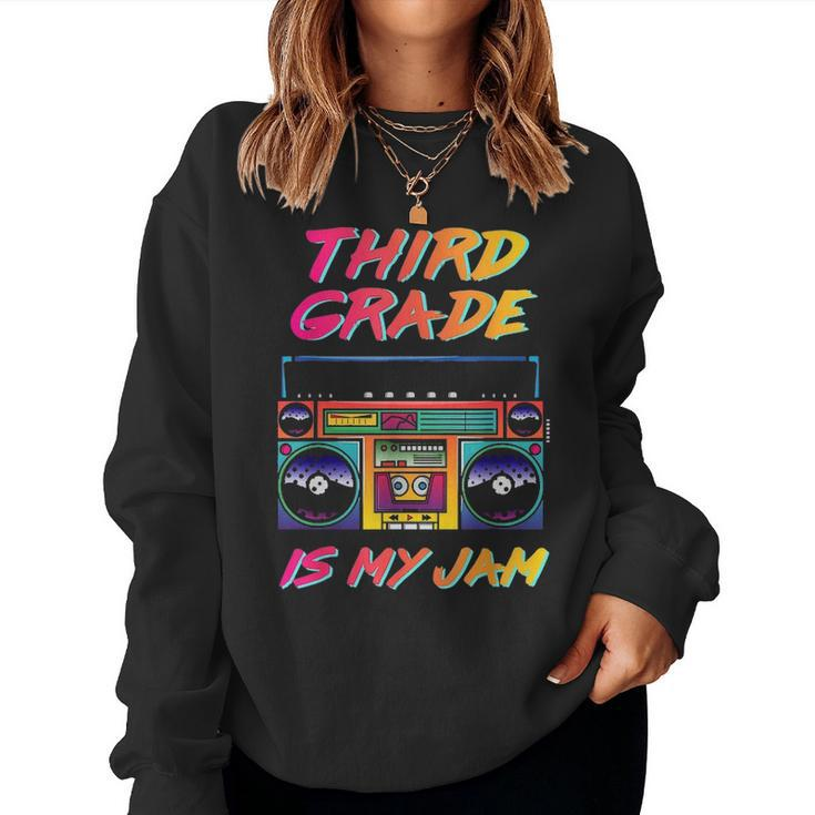 Third Grade Teacher Retro 80S 90S Back To School Women Crewneck Graphic Sweatshirt