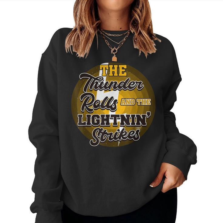 Thunder Rolls And Lightin Strikes Horse Riding Lover Women Sweatshirt