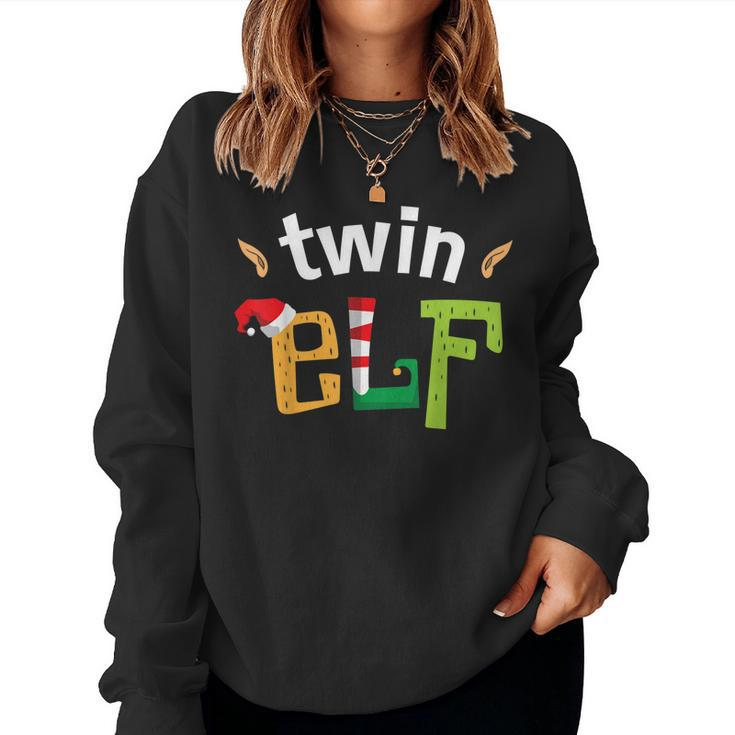 Twin Elf Brother Sister Elves Squad Matching Family Women Sweatshirt