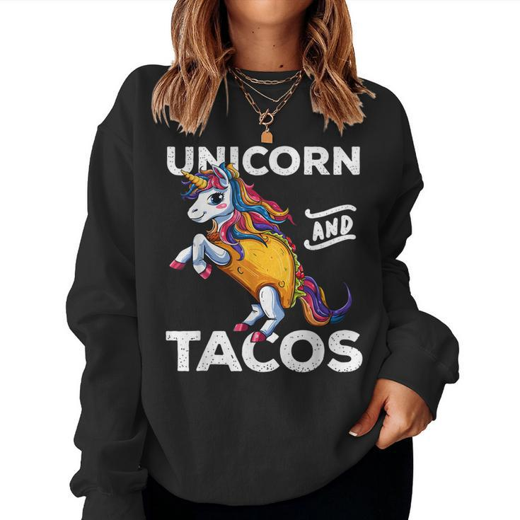 Unicorn & Tacos Cinco De Mayo Rainbow Party Girls Women Sweatshirt