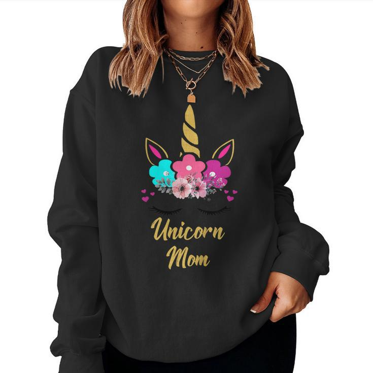 Unicorn MomShirt Mom Of The Birthday Girl Women Sweatshirt