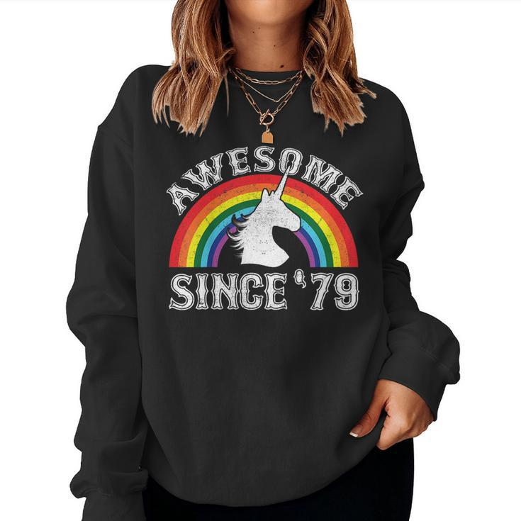 Unicorn Rainbow 40Th Birthday Awesome Since 1979 Shirt Women Sweatshirt