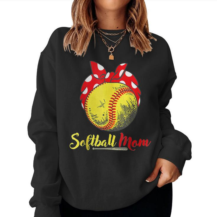 Us Flag Softball Player Mom For Women Sweatshirt