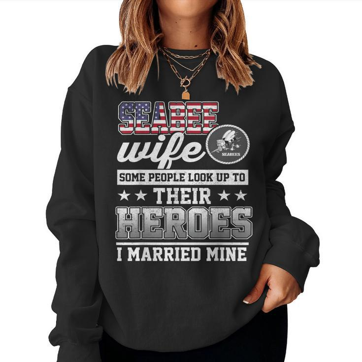 US Seabee  Proud Seabee Wife  Women Crewneck Graphic Sweatshirt