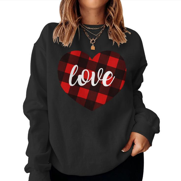 Valentines Days Buffalo Plaid Heart Tee - Men Women T-Shirt Women Sweatshirt