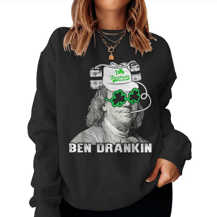 Vintage Ben Drankin Beer - St Patricks Day Apparel Holiday Women Crewneck Graphic Sweatshirt