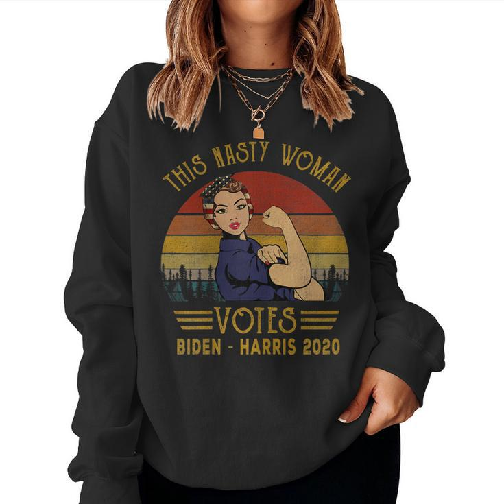 Vintage This Nasty Woman Vote Biden Harris 2020 Anti Trump Women Sweatshirt