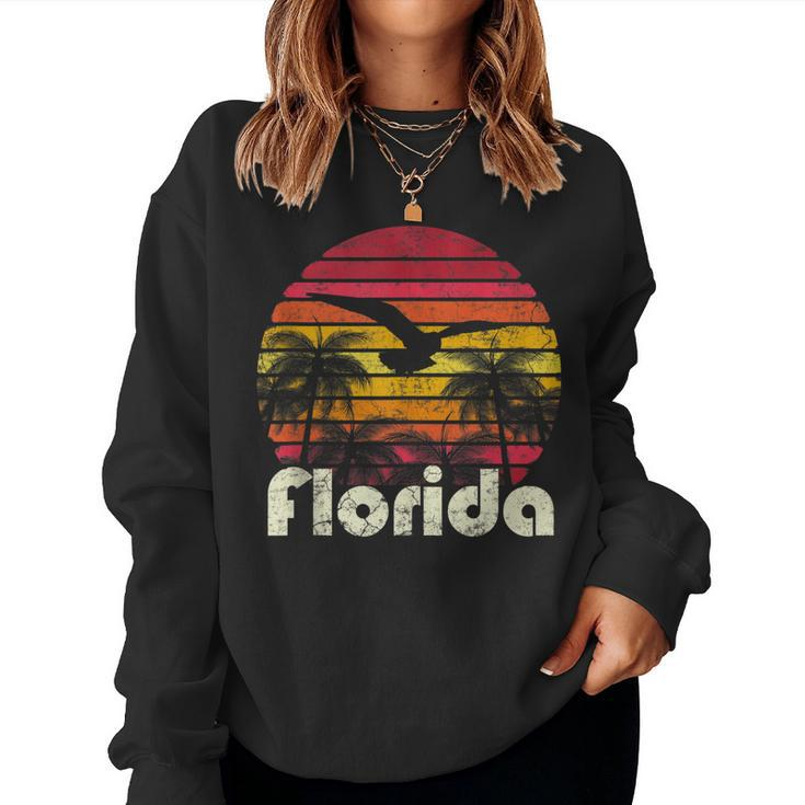 Vintage Retro Florida Beach Sun 70S 80S Style Gift Mom Dad  Women Crewneck Graphic Sweatshirt