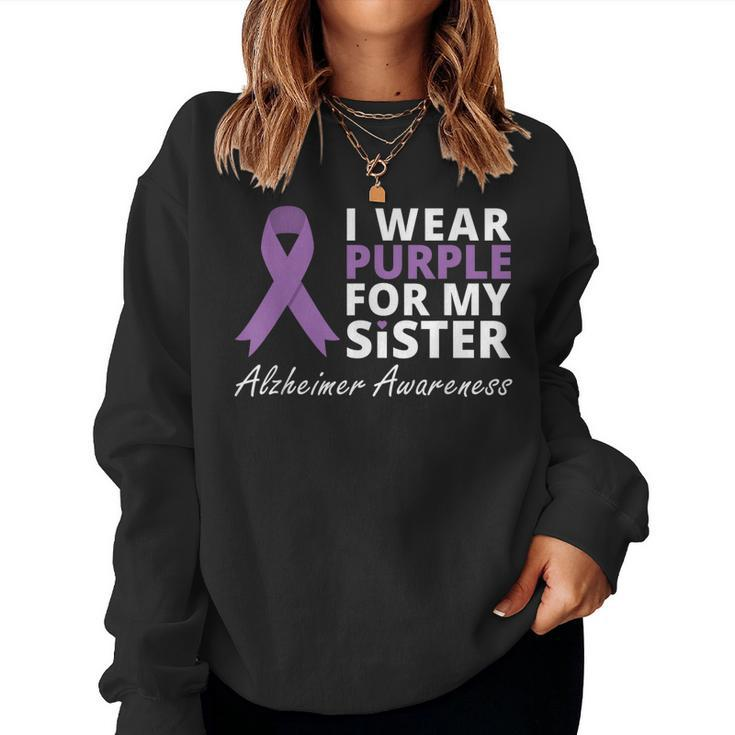 I Wear Purple For My Sister T Ribbon Family Love Women Sweatshirt