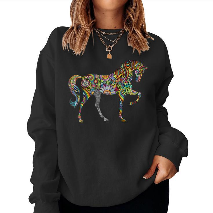 Womans Horse Colorful For Horse Lovers Women Sweatshirt