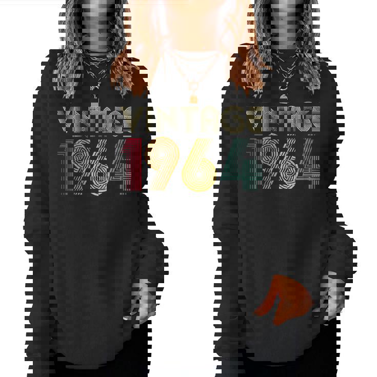 Womens 58Th Birthday Gift Men Women Vintage 1964 Retro Born  Women Crewneck Graphic Sweatshirt
