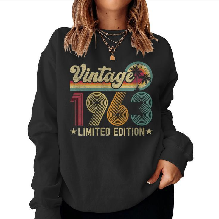 Womens 60 Year Old Vintage 1963 60Th Birthday Gifts For Women Men  Women Crewneck Graphic Sweatshirt