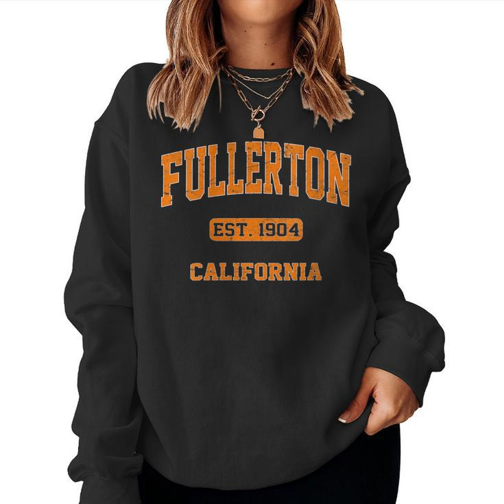 Womens Fullerton California Ca Vintage State Athletic Style  Women Crewneck Graphic Sweatshirt