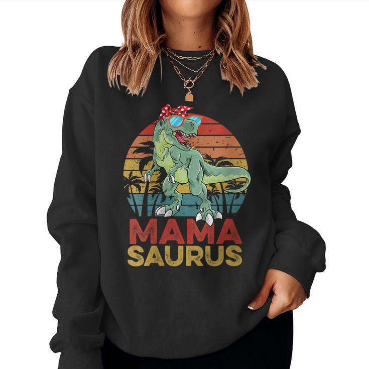 Womens MamasaurusRex Dinosaur Funny Vintage Mama Saurus Family Women Crewneck Graphic Sweatshirt