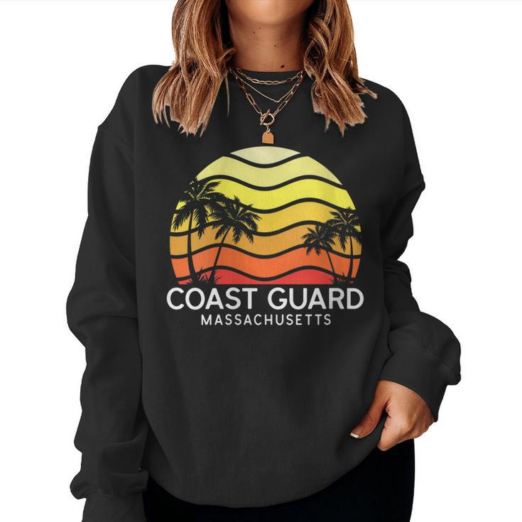Womens Retro Coast Guard Surf Beach Vintage Palm Venice 70S  Women Crewneck Graphic Sweatshirt