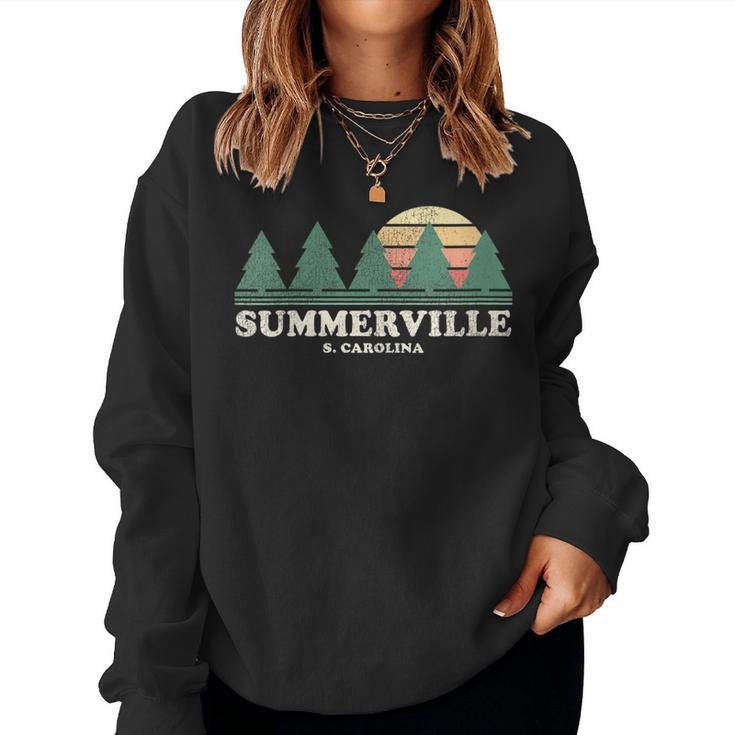 Womens Summerville Sc Vintage Throwback Retro 70S Design Women Crewneck Graphic Sweatshirt