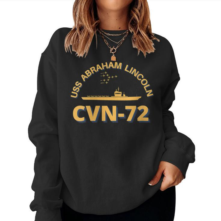 Womens Us Aircraft Carrier Cvn-72 Uss Abraham Lincoln  Women Crewneck Graphic Sweatshirt