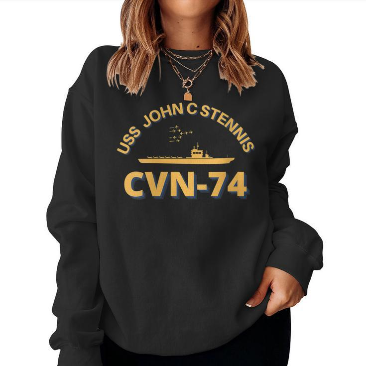 Womens Us Aircraft Carrier Cvn-74 Uss John C Stennis  Women Crewneck Graphic Sweatshirt