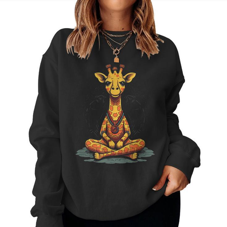 Yoga Giraffe Meditation Mindfulness Zen Namaste Women Sweatshirt