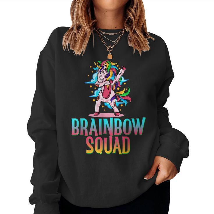 Zombie Unicorn Brainbow Squad Halloween Group Matching Women Sweatshirt
