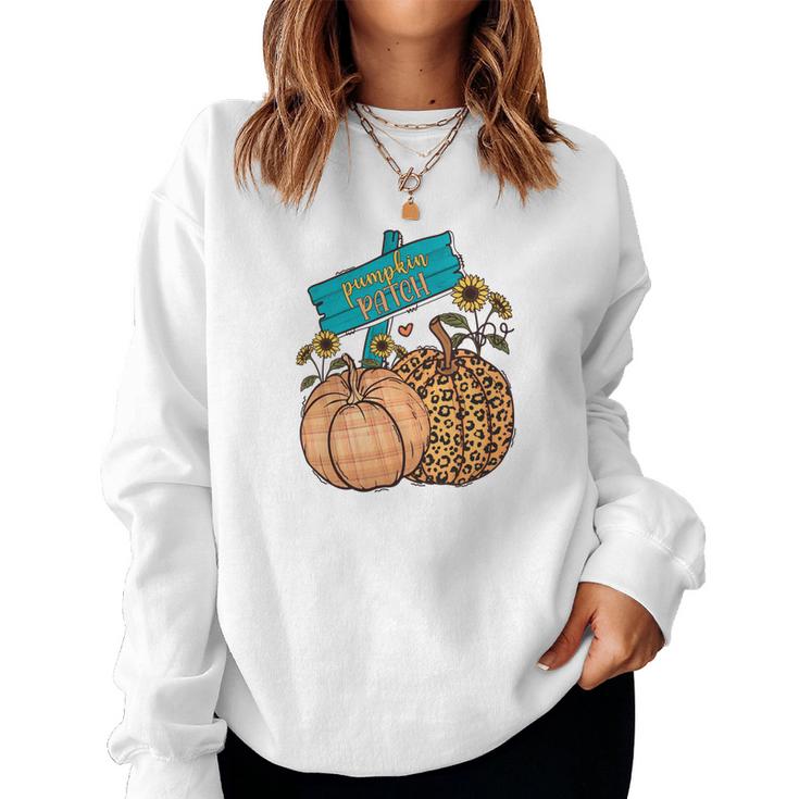 Funny Fall Pumpkin Patch Women Crewneck Graphic Sweatshirt