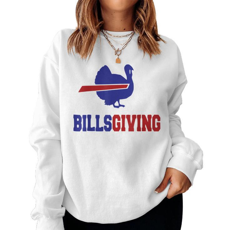 Billsgiving Happy Thanksgiving Chicken Football Women Sweatshirt