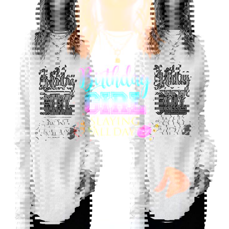 Birthday Girl Slaying All Day Shirt Cute Women Party Outfit