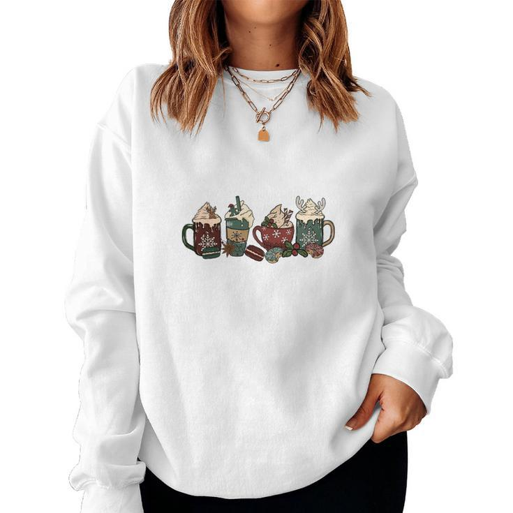 Christmas Latte Gift For Coffee Lover Women Crewneck Graphic Sweatshirt