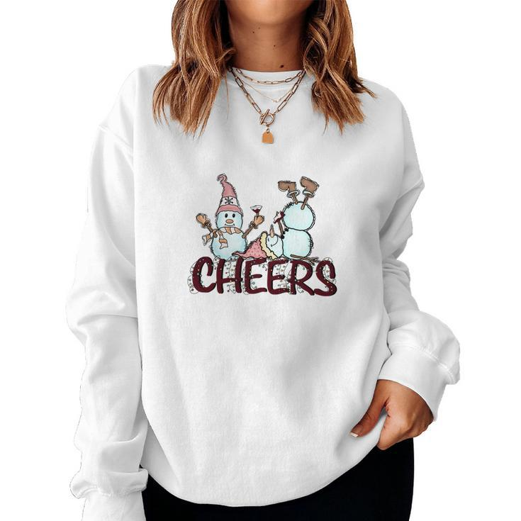 Christmas Snowman Cheer Women Crewneck Graphic Sweatshirt
