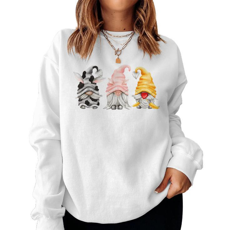 Cow Pig Chicken Gnome Cute Animal Gnomes Gifts For Mom Women  Women Crewneck Graphic Sweatshirt