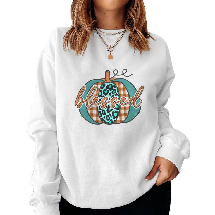 Fall Pumpkin Blessed Gift For Autumn Lovers Women Crewneck Graphic Sweatshirt